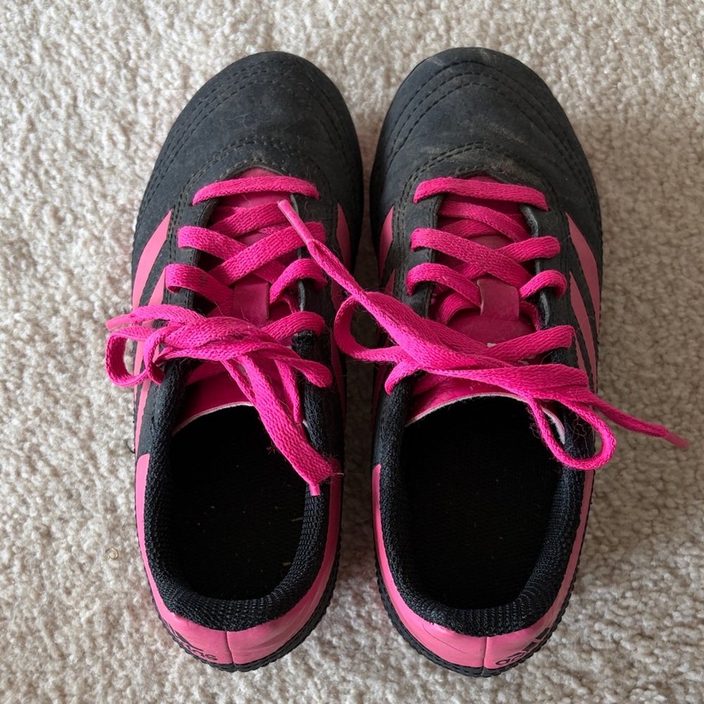 Adidas Kids Black and Pink cleats